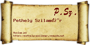 Pethely Szilamér névjegykártya